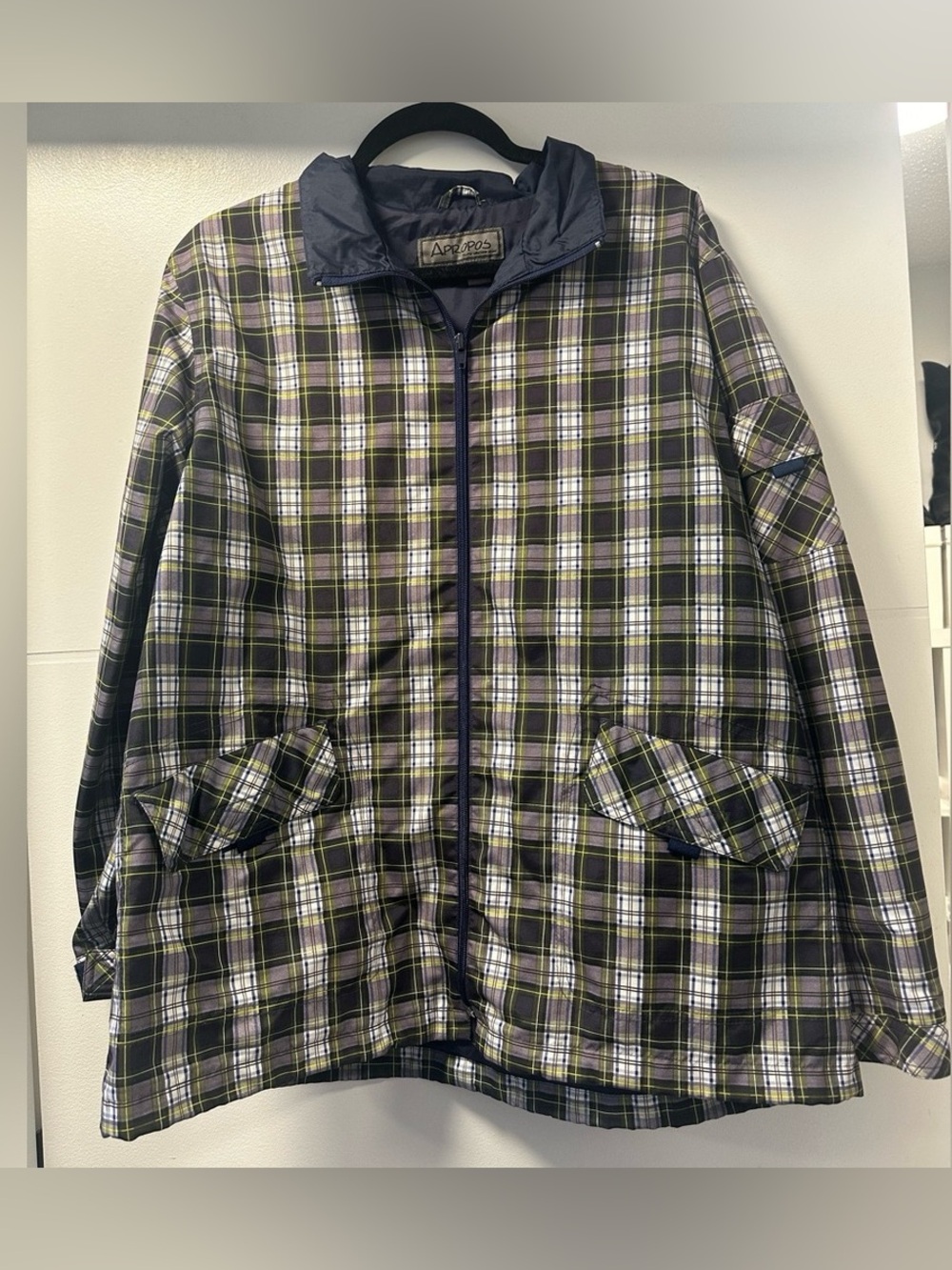 Vintage Apropos Plaid Zip-Up Jacket | Lightweight Utility Coat | Men’s Large